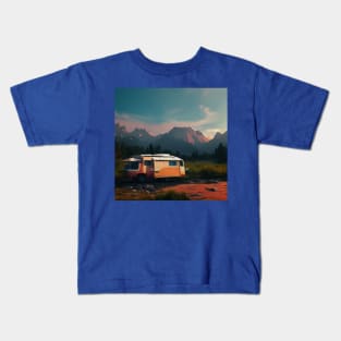 Van Life Camper RV Outdoors in Nature Kids T-Shirt